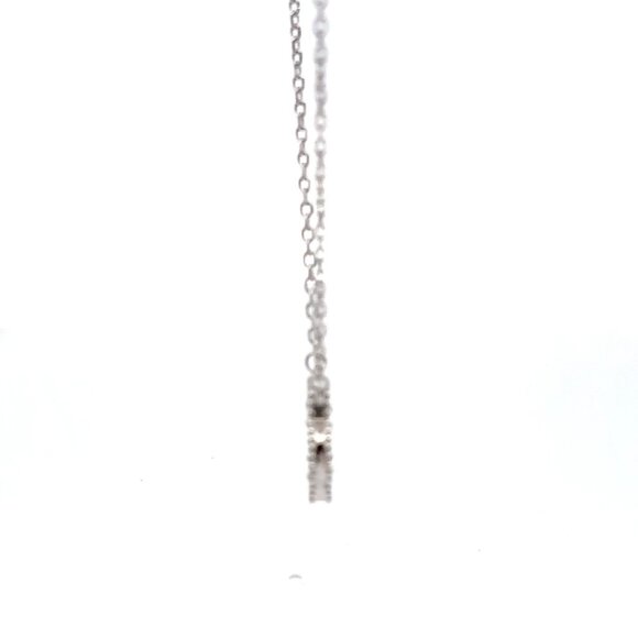 925 Sterling Silver Necklace 17 inches Chain Black Agate Clover Pendant - Picture 5 of 5